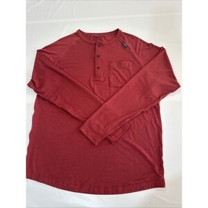 KETL Departed Featherweight Performance Henley Pocket Long Sleeve Large Maroon